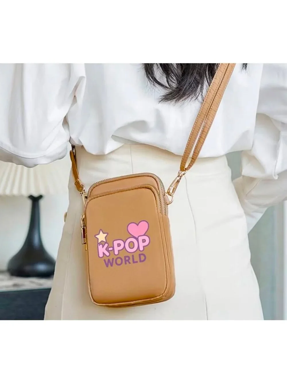 K-POP World Crossbody Phone Bag Size: 4” x 6”